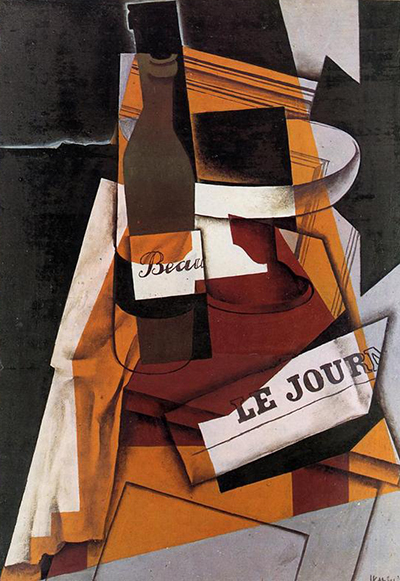 Bottle, Newspaper and Fruit Bowl Juan Gris